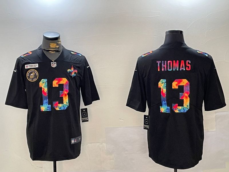 Men New Orleans Saints #13 Thomas Black rainbow 2024 Nike Limited NFL Jersey style 4->new orleans saints->NFL Jersey